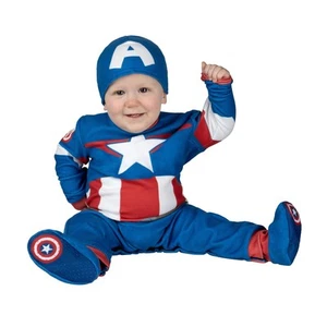 Marvel Baby Captain America Costumes, Infant Steve Rogers Superhero Boy Hallo... - Picture 1 of 4