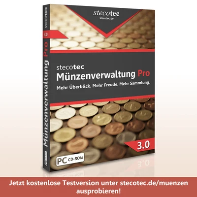 Stecotec Münzen-Verwaltung Pro 3 [CD-ROM] Profi-Software f. Sammler - Programm - Image 1 of 4
