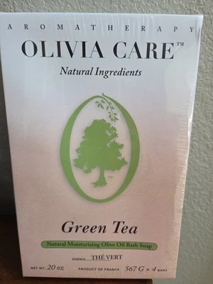 Olivia Care Bath & Body Bar Green Tea Soap 4 Pack Gift Box Natural Moisturizing - Image 1 of 3