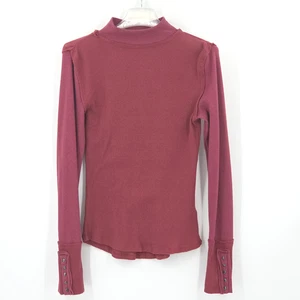 Free People Freya Thermo-Top mit Stehkragen Damen Größe Medium rot Winter Herbst Boho - Bild 1 von 9