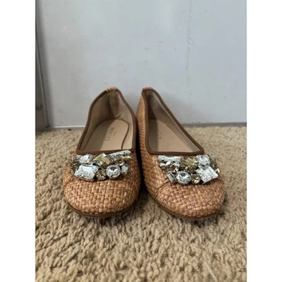 Женские туфли на плоской подошве Sesto Meucci размер 7 коричневые плетеные ювелирные изделия Vero Cuoio Италия - Изображение 1 из 4