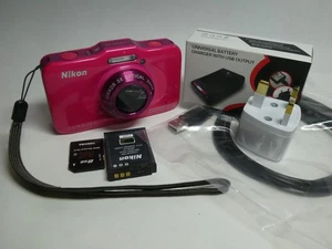 Nikon Coolpix S3190 Pink Tested 13.2MP 3x Water & Shock Proof Camera & 8GB SD - Picture 1 of 10