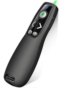 USB 2-in-1 Typ C Präsentation Clicker Wireless Presenter Fernbedienung mit grünem Licht - Bild 1 von 6