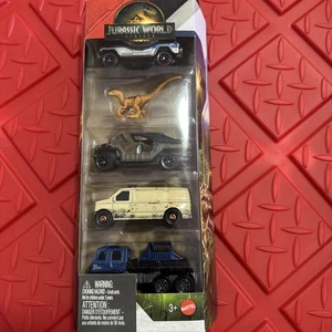 Coches de juguete fundidos a presión Matchbox Jurassic World Rebirth 5pk escala 1:64 con 1 dinosaurio... - Imagen 1 de 6