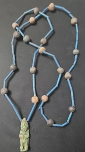 Amarna Amulet, Egyptian Pharaoh's Necklace Hand Beaded Mummy Beads - Picture 1 of 6