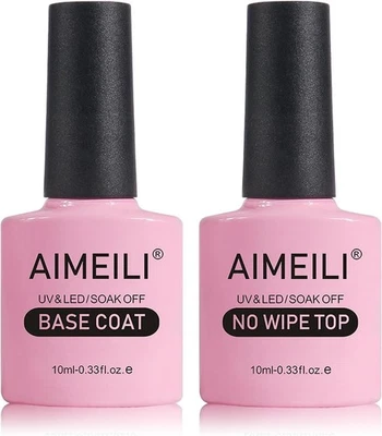 AIMEILI Base e Top Coat Semipermanente Smalto per Unghie in Gel UV LED Soak Off - Immagine 1 di 4