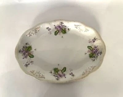 Antique 1920s Floral Edward J. Owen Meat Platter - Minerva Pattern 13.25ʺ×9.75" - Image 1 of 4