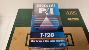 Maxell T-120 PLUS (N) VHS Tapes 10 Count Box NIB Blank Recorder Sealed - Picture 1 of 2