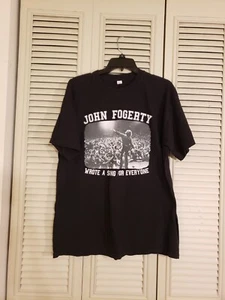WROTE A SONG FOR EVERYONE JOHN FOGERTY Tour Shirt Black Size Large Tultex - Picture 1 of 4