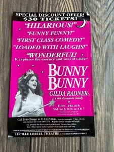 Bunny Bunny Gilda Radner Theatre Show Program Vintage Collectible Lucille Lortel - Picture 1 of 2