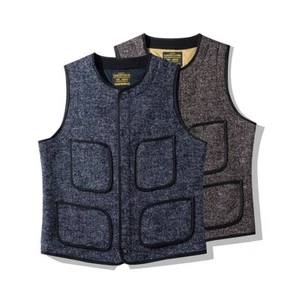 Spring Men Beach Cloth Early Vest 1930 Vintage Salt Pepper Woolen Waistco - Picture 1 of 17