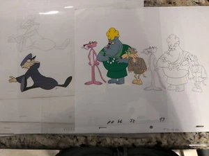 PINK PANTHER VINTAGE ORIGINAL PRODUCTION FRELENG ANIMATED 2CELS+2DRAWINGS 11x13" - Picture 1 of 1