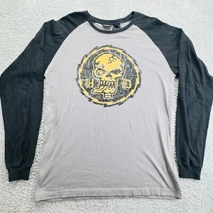 Harley Davidson Shirt Womens Large Black Long Sleeve Skull Round Neck Jersey - Picture 1 of 6