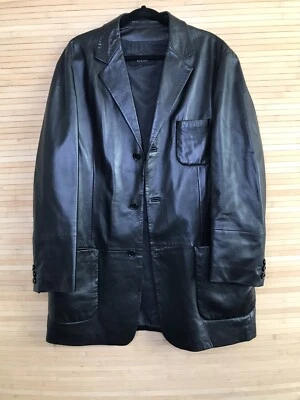 Hugo Boss Godfather Lambskin Leather Jacket Coat 46R 46 Mens Button - Image 1 of 4