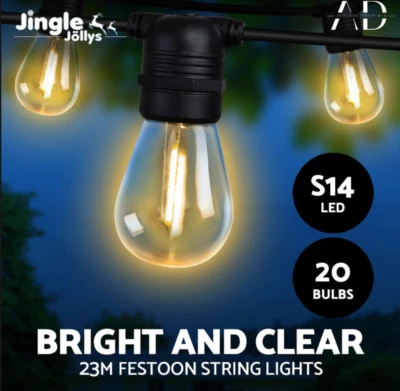 23m LED Festoon String Lights Christmas Decorations Wedding Party Outdoor Garden - image 1 of 4