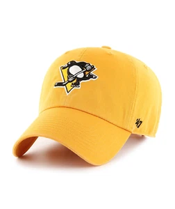 Pittsburgh Penguins 47 Brand Clean Up Hat Adjustable Cap Gold - Picture 1 of 2