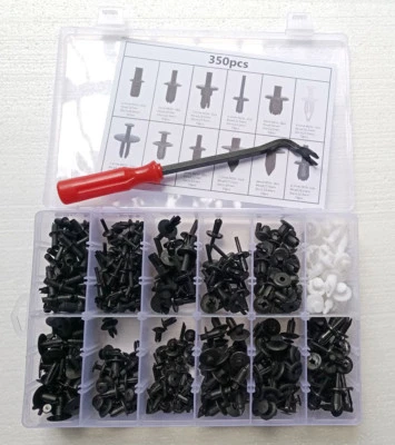 350Pcs Car Body Plastic Push Pin Rivet Fasteners Trim Moulding Clip Screwdriver - Image 1 of 4