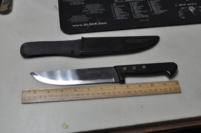 Cuchillo fijo Tramontina hoja de acero inoxidable de 7" con funda de cinturón de plástico, Foto 1 de 4