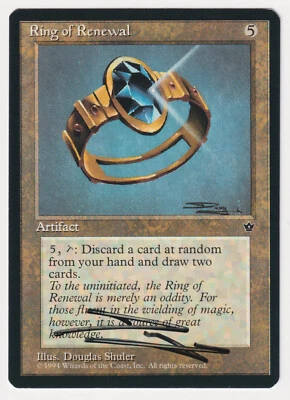 Signed Ring of Renewal HP Fallen Empires Artist Douglas Shuler MTG Reserved List - Image 1 of 2