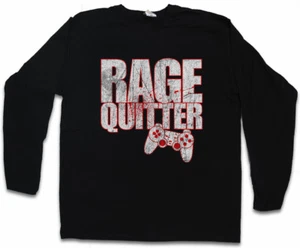 CAMISETA RAGE QUITTER HOMBRE MANGA LARGA Divertida Gamer Gaming Admin Raid MMORPG RPG - Imagen 1 de 1