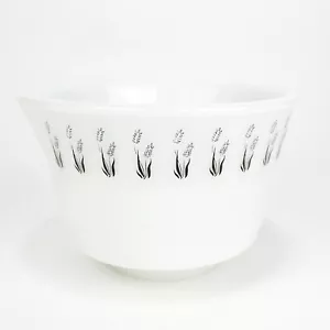 Cuenco mezclador vintage de vidrio de leche blanco negro diseño de trigo caño para verter - Imagen 1 de 12