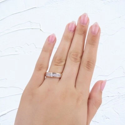 Diamantband 14k Gelbgold 0,50 Karat 5,1 mm Lab Created Princess E F VS - Bild 1 von 4