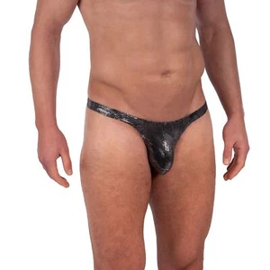 Manstore mens underwear thong brief enhancing pouch silver M2323 Tower String - Picture 1 of 5