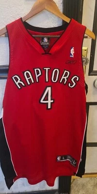VTG NBA Reebok Toronto Raptors Chris Bosh Jersey 4 Mens Large SEWN Red Rookie - Image 1 of 4