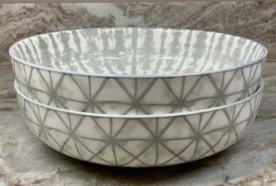 Hermosos cuencos grandes para pasta gris tie dye. Juego de 2 que elijas. Firma nueva. Foto 1 de 4