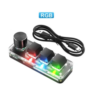 3-Key 1-Knob Programmable RGB Lighting Macro Custom Mechanical Game Keyboard rr - Picture 1 of 8