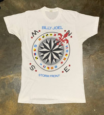 Vintage 80s 1980-1990 Billy Joel Storm Front American Tour Tee 3A423