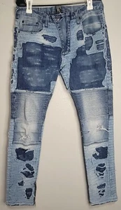 PRPS Men's Windsor Fit Stretch Blue Jeans Distressed Size 33 - Picture 1 of 13