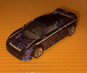 Vintage 1990 Hot Wheels Zender Fact 4 Rare Speckled Purple Rare Original Old Car - Picture 1 of 7