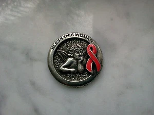 2 MONEDAS DE BOLSILLO DE PELTRE CINTA ROJA HIS & HERS HEART DISEASE AIDS ANGEL AWARENESS. - Imagen 1 de 1