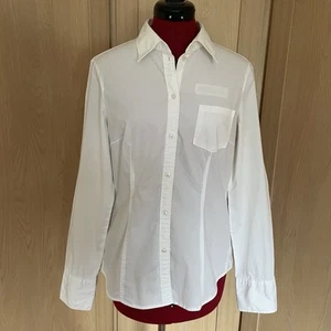 Esprit de Corp White Fitted Shirt UK 8–10 | Size S | Cotton Stretch Long Sleeves - Picture 1 of 14