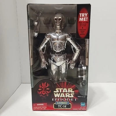 Figura de acción electrónica Star Wars Episodio 1 TC-14 12" 1999 Hasbro sellada LEER Foto 1 de 4
