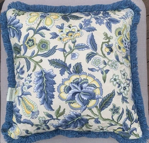 WAVERLY Imperial Kleid Porzellan Jakobin Blumen Streifen Dekoratives Kissen 18" Quadrat - Bild 1 von 19