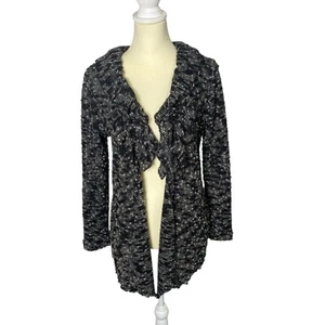 Conrad C Collection Wool Blend Chunky Knit Ruffle Collar Cardigan Women's Size M - Picture 1 of 14