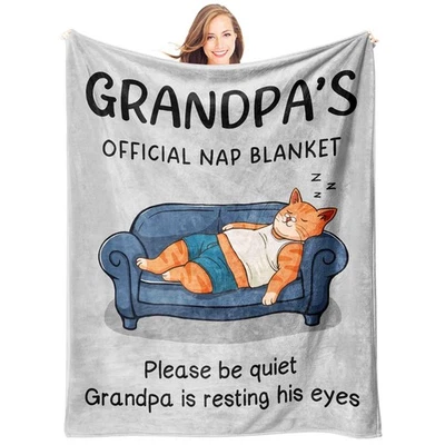 Manta 50"x60" Abuelo Regalos Cumpleaños Día del Padre de los Nietos Foto 1 de 4