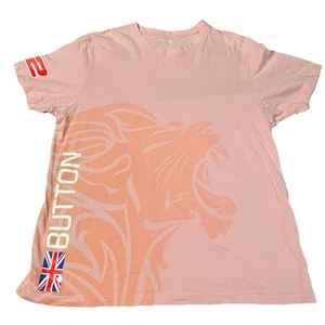 Formula 1, Jenson Button Honda McLaren Bull Print Peach t-shirt Size L - Picture 1 of 10
