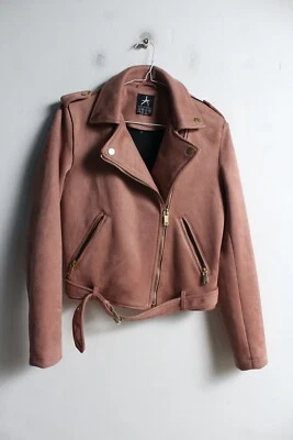 Chaqueta de motociclista Primark de gamuza sintética para mujer - rosa - talla 6 (k75) Foto 1 de 3