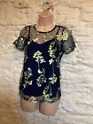BNWT M&Co Navy Floral top size 8 Petite