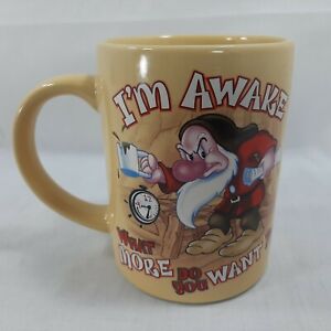 Disney Jerry Leigh Grumpy Dwarf Coffee Mug 15 Oz I'm Awake What More Do You Want