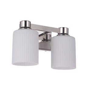 Craftmade Bretton 2 Light Vanity, Polished Nickel/Frost White - 12912PLN2 - Picture 1 of 1
