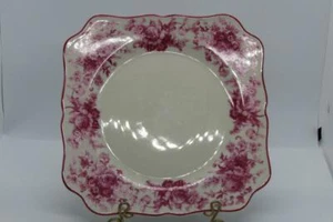 Bavaria Schumann Dresdner China 'Rosedale' Pattern Square Salad or Dessert Plate - Picture 1 of 3