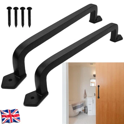 2Pack Heavy Duty Barn Door Pull Handle Black For Garage Shed Wooden Garden Gate - Image 1 of 4
