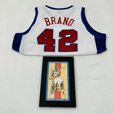 Camiseta deportiva Elton Brand #42 Los Angeles Clippers con autógrafo enmarcado y Reebok 52 Foto 1 de 4