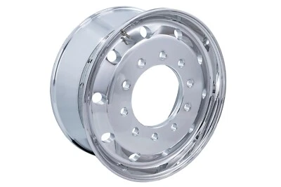 Truck Wheel Flat Face 22.5 x 9 Polished Front Hub Pilot 1pc. - Image 1 of 4