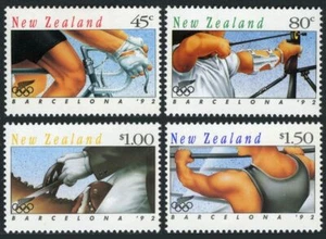 New Zealand 1100-1103,1103a,MNH.Michel 1226-1229,Bl.32. Olympics Barcelona-1992. - Picture 1 of 2
