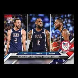 Tarjeta de los Juegos Olímpicos 2024 Topps AHORA # 26 Equipo EE. UU. Hombres Baloncesto Medalla de Oro ENVÍO GRATUITO - Imagen 1 de 1